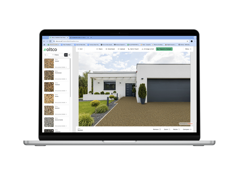 laptop displaying resin driveway visualiser